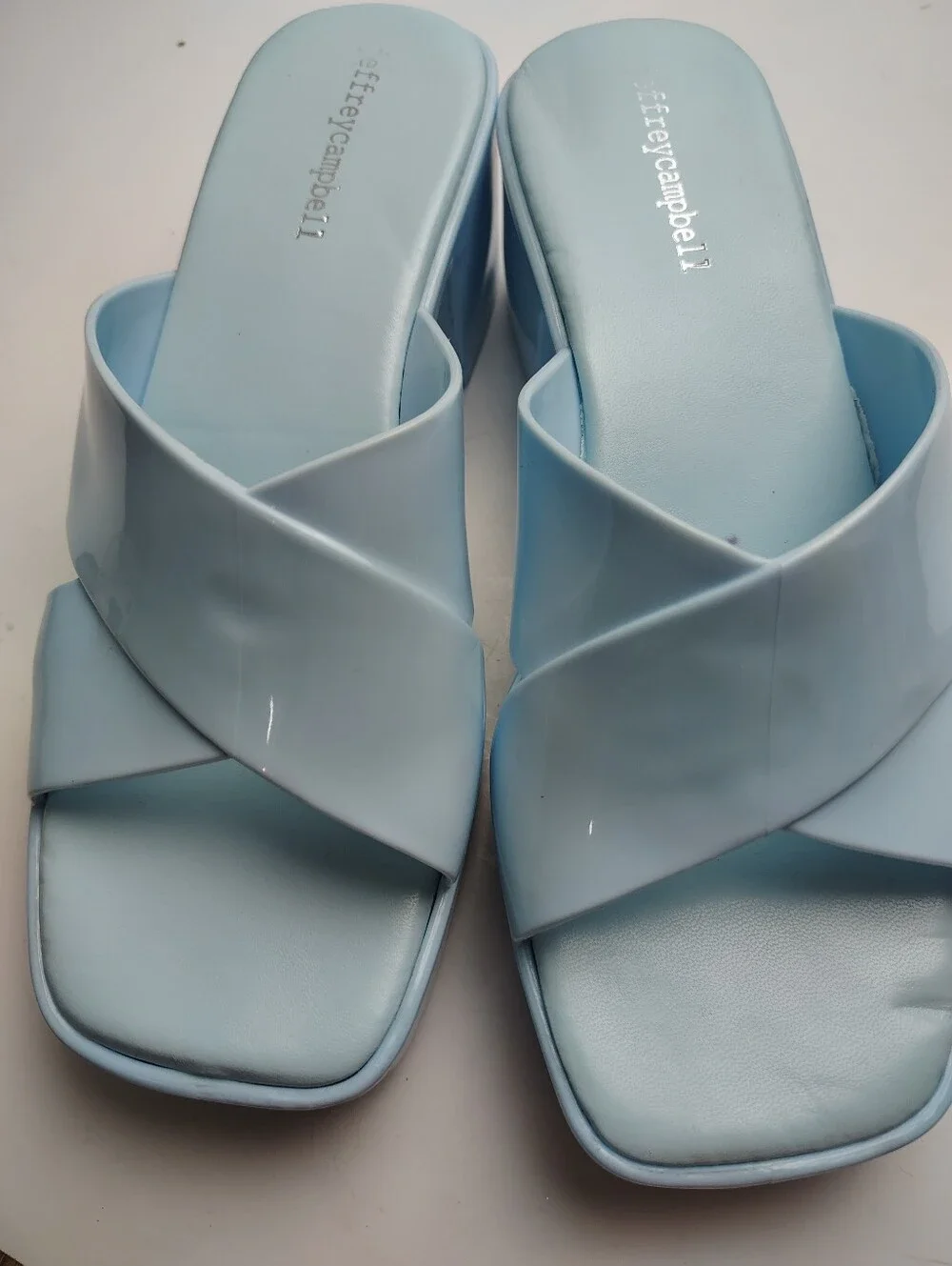 Jeffrey Campbell Bubblegum Baby Blue Jelly Mule Sandals Size 7